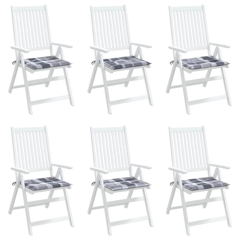 vidaXL dārza krēslu spilveni, 6 gab., četrstūri, 40x40x4 cm, audums