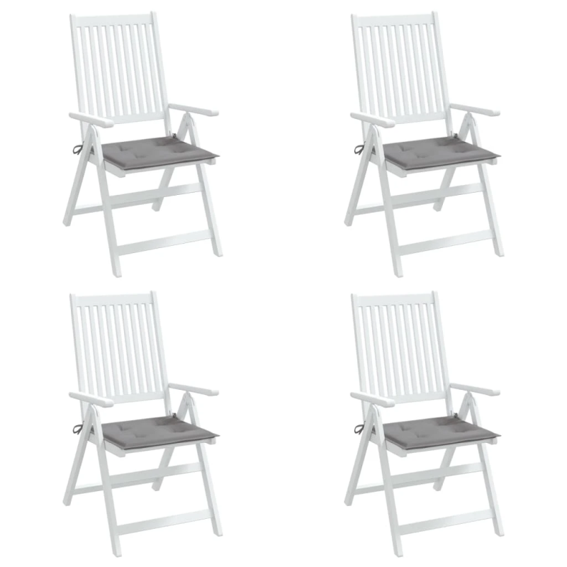 vidaXL dārza krēslu spilveni, 4 gab., pelēki, 50x50x4 cm, audums