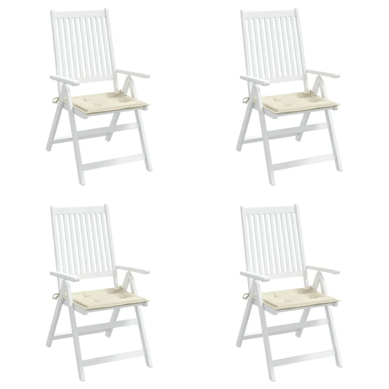 vidaXL dārza krēslu spilveni, 4 gab., krēmkrāsas, 50x50x4 cm, audums