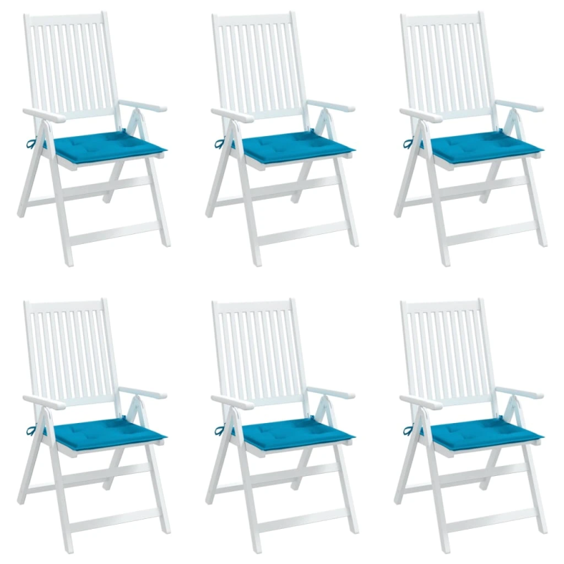 vidaXL dārza krēslu spilveni, 6 gab., zili, 50x50x4 cm, audums