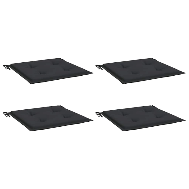 vidaXL dārza krēslu spilveni, 4 gab., melni, 50x50x4 cm, audums