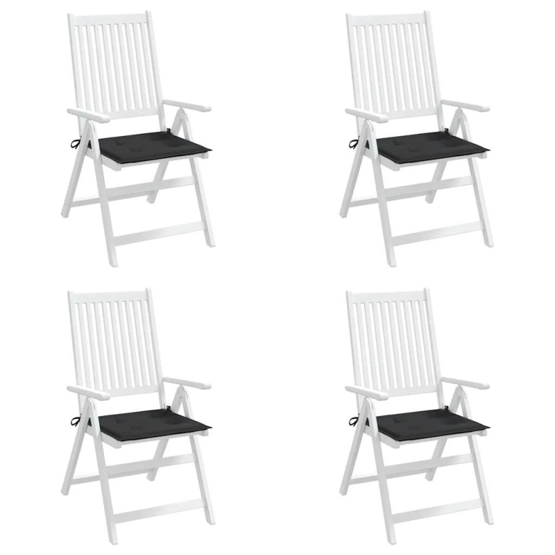 vidaXL dārza krēslu spilveni, 4 gab., melni, 50x50x4 cm, audums