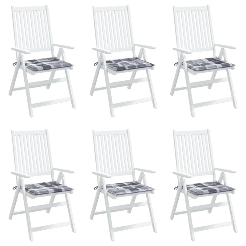 vidaXL dārza krēslu spilveni, 6 gab., četrstūri, 50x50x4 cm, audums