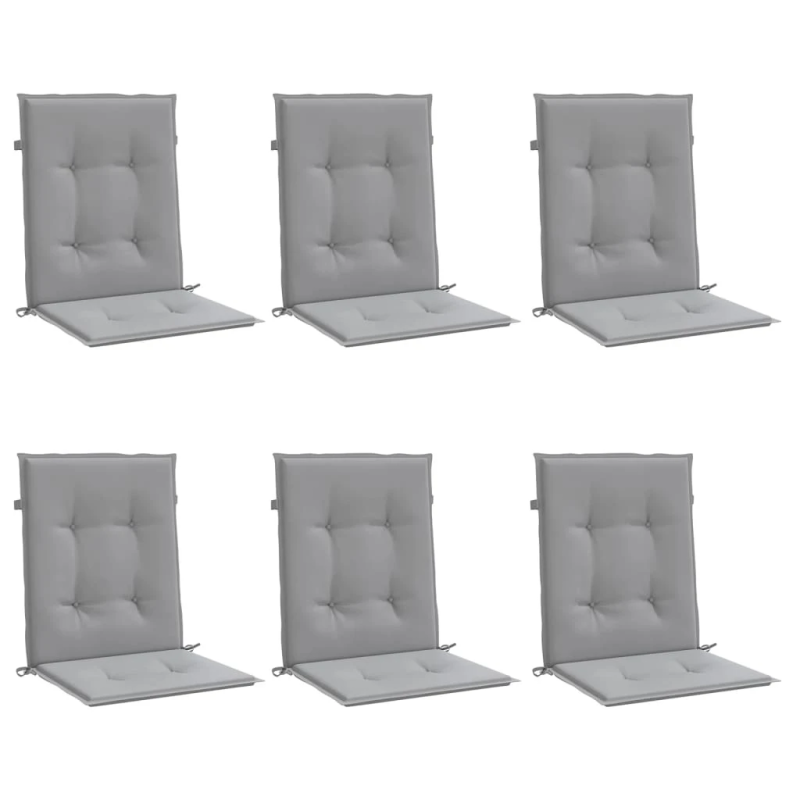 vidaXL dārza krēslu spilveni, 6 gab., audums, pelēks
