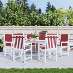 vidaXL dārza krēslu spilveni, 6 gab., vīnsarkani, 100x50x3 cm, audums