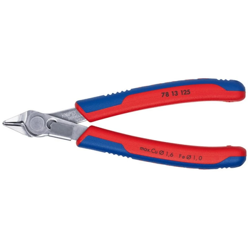 Elektronikos žnyplės 125mm INOX su prispaudimu, Knipex