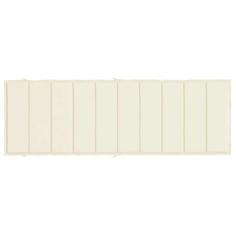 vidaXL sauļošanās krēsla matracis, 186x58x4 cm, audums, krēmkrāsas