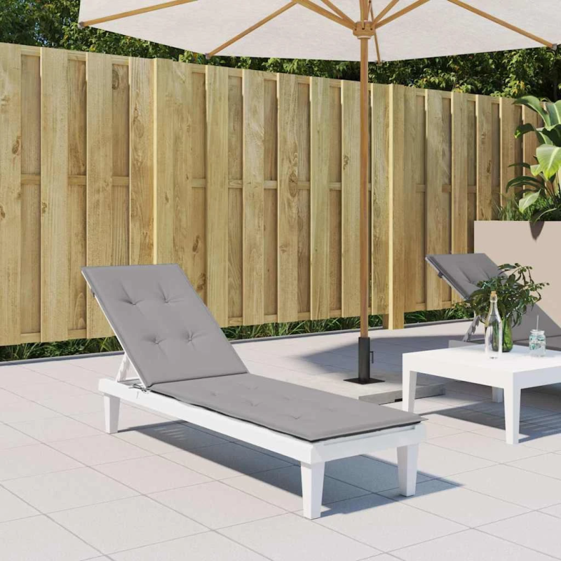 vidaXL atpūtas krēsla matracis, pelēks, ,75+105,x50x4 cm