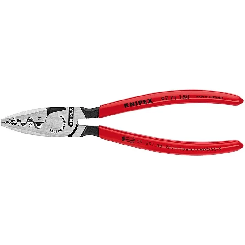 Laidų antgalių užspaudimo replės 0.25 - 16mm2, Knipex