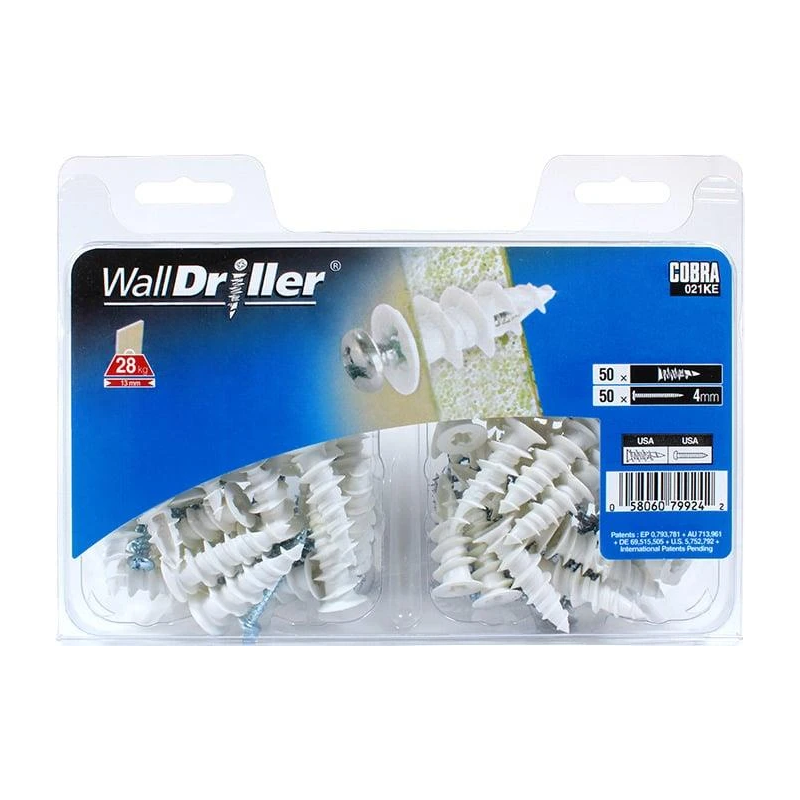 Ieskrūvējamie GKP ievadi. 4 x 25 mm. nailona. 50 gab.