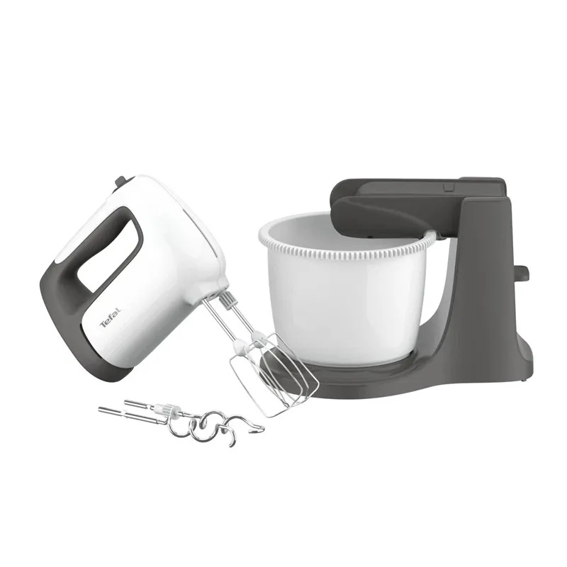 Mikseris ar bļodu Tefal Prep'Mix+ HT464138, balta krās.-pelēka krās.