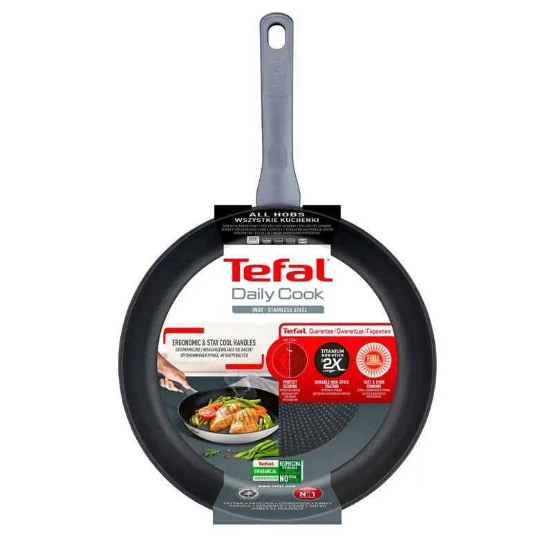 Cepšanas panna Tefal DAILY COOK 2100121263-G7300655, 28 cm, nerūsējošais tērauds