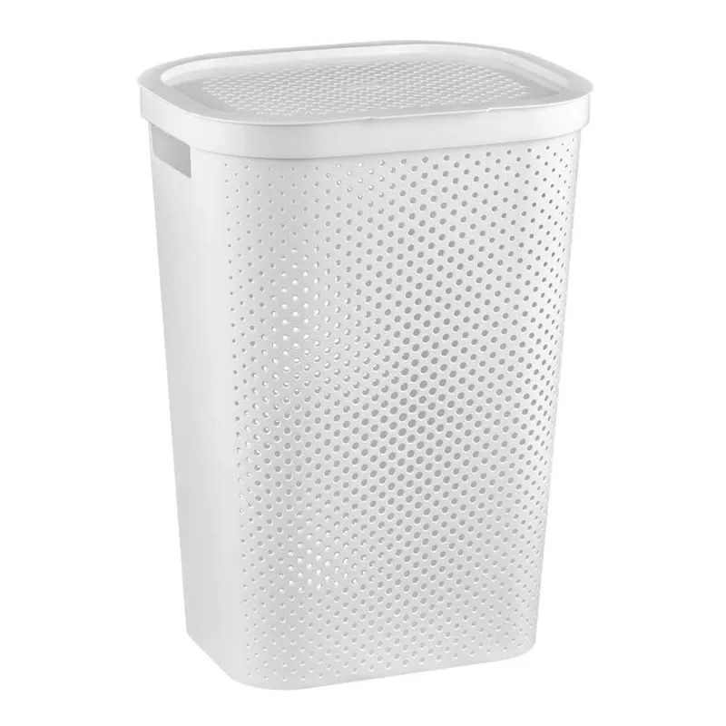 Veļas kaste Curver Infinity Dots, 60 l, balta krās., 44 cm x 35 cm