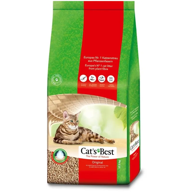 Kaķu pakaiši Cat's Best Original CB-ORI-40-MS-09735, koka skaidas ,cementējošas,, 17.2 kg, 40 l