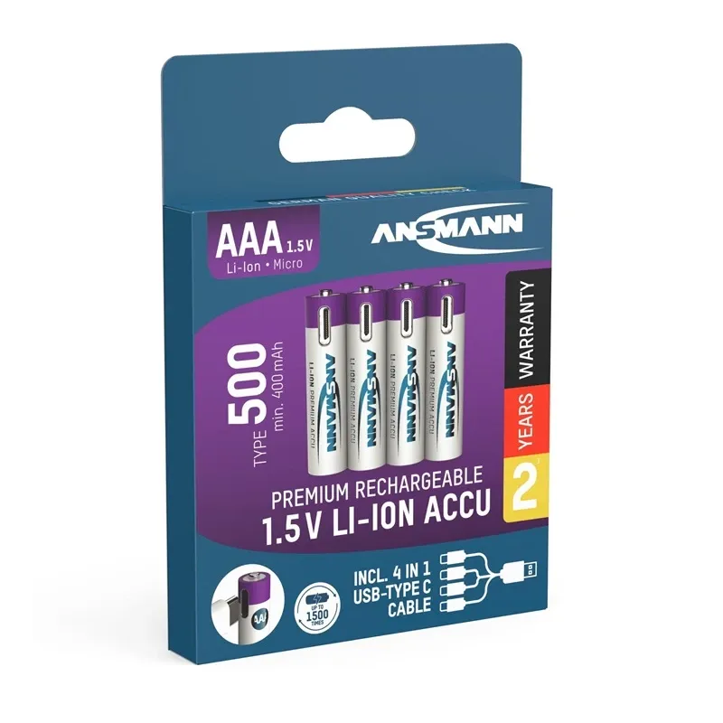 Uzlādējamās baterijas Ansmann, AAA, 400 mAh, 4 gab.