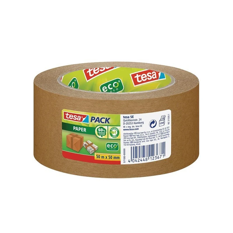 Iepakojuma lente EKOLOGO. 50 m x 50 mm. papīra