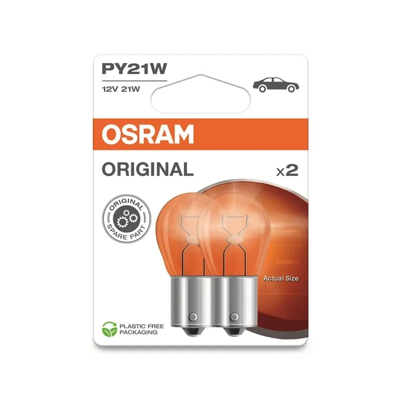 Auto spuldze Osram 7507-2BL, kvēldiegu spuldze, dzeltena, 12 V