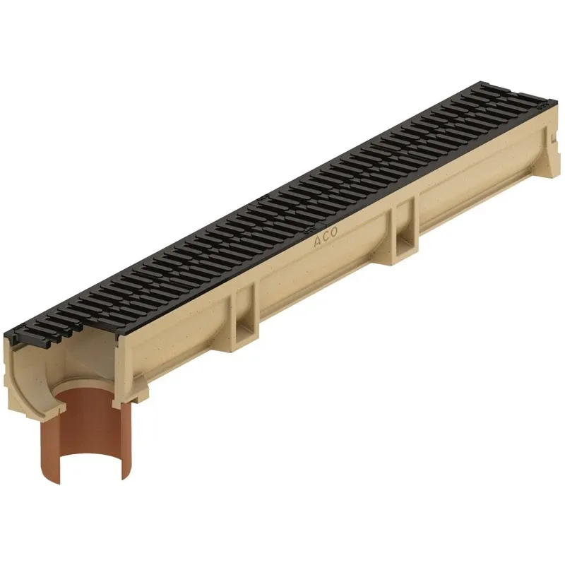 Drenāžas kanāls Euroline 2.0 Aco ar cauruli, B 125, 100 cm x 11.8 cm x 10.4 cm