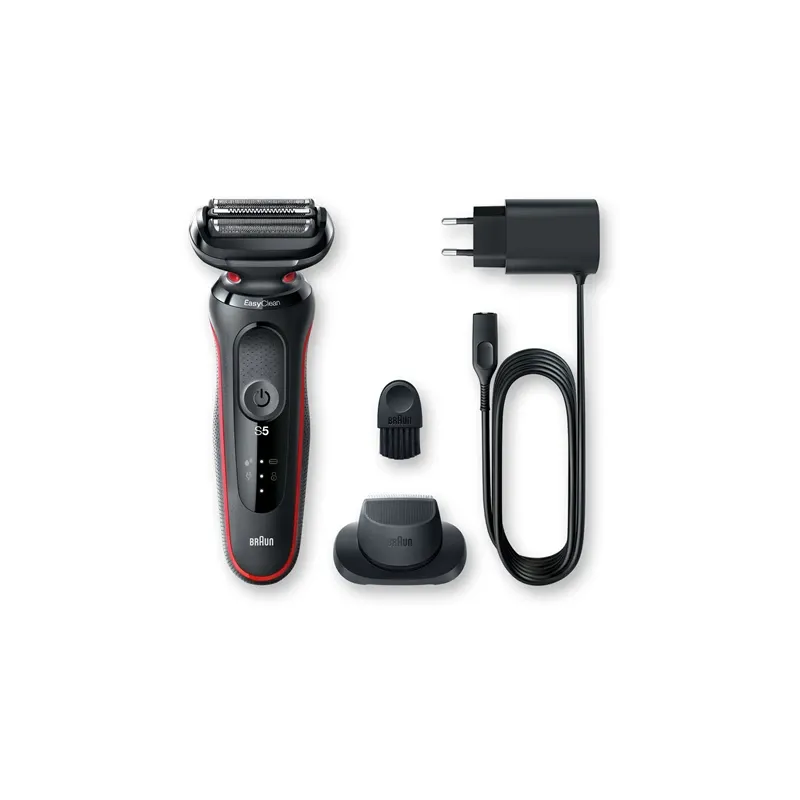 Bārdas skuveklis Braun Series 5 51-R1200s, li-ion, melna krās.-sarkana krās.