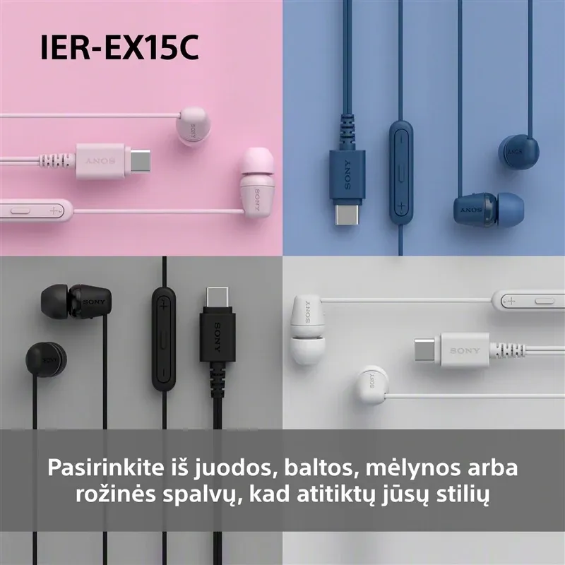Vadu austiņas Sony IEREX15CB.CE7, melna
