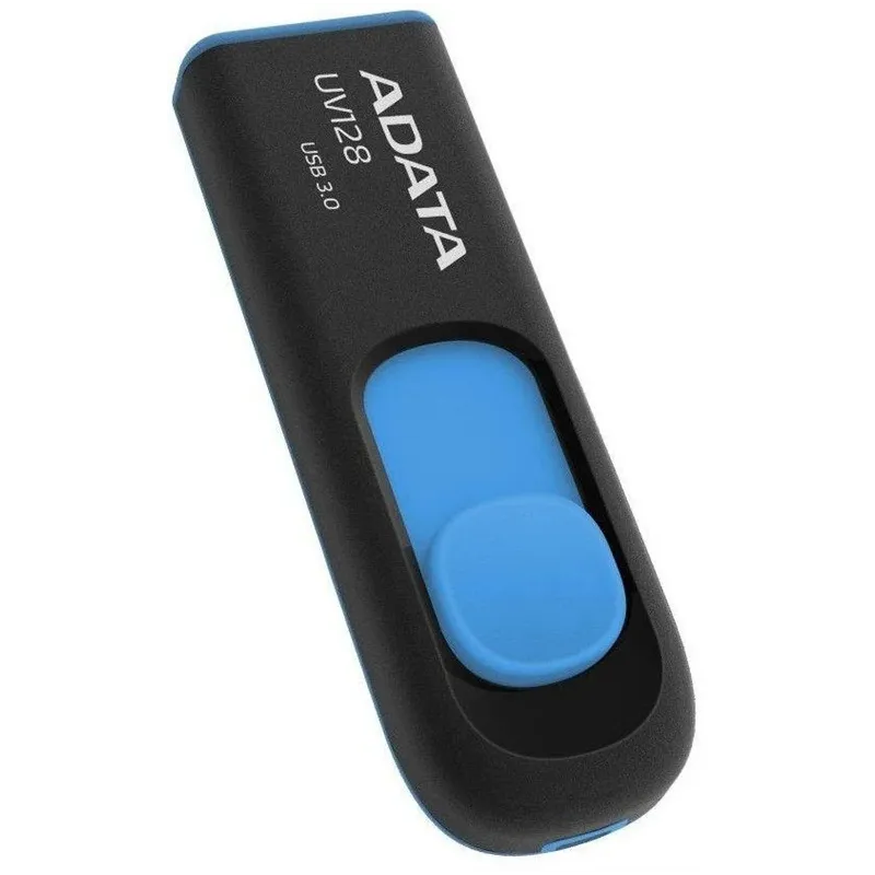 USB zibatmiņa Adata UV128 AUV128-16G-RBE, zila krās.-melna krās., 64 GB