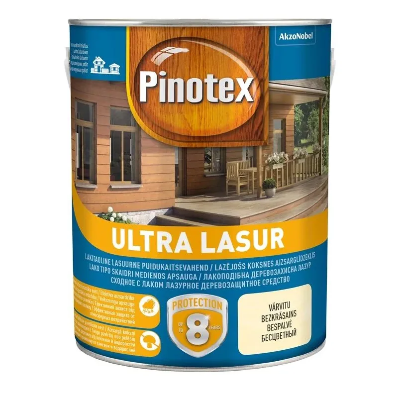 Medienos impregnantas Pinotex Ultra Lasur, akmens pilka, 3 l