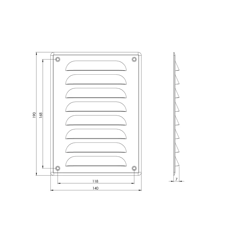 Ventilācijas restes EUROPLAST MR1419ZN. 140 x 190 mm