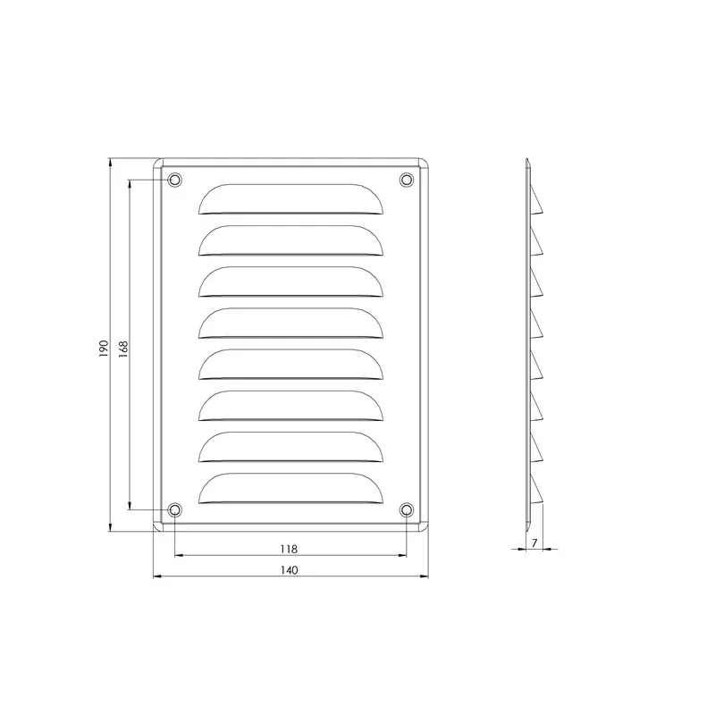 Ventilācijas reste Europlast MR1419ZN, metāls
