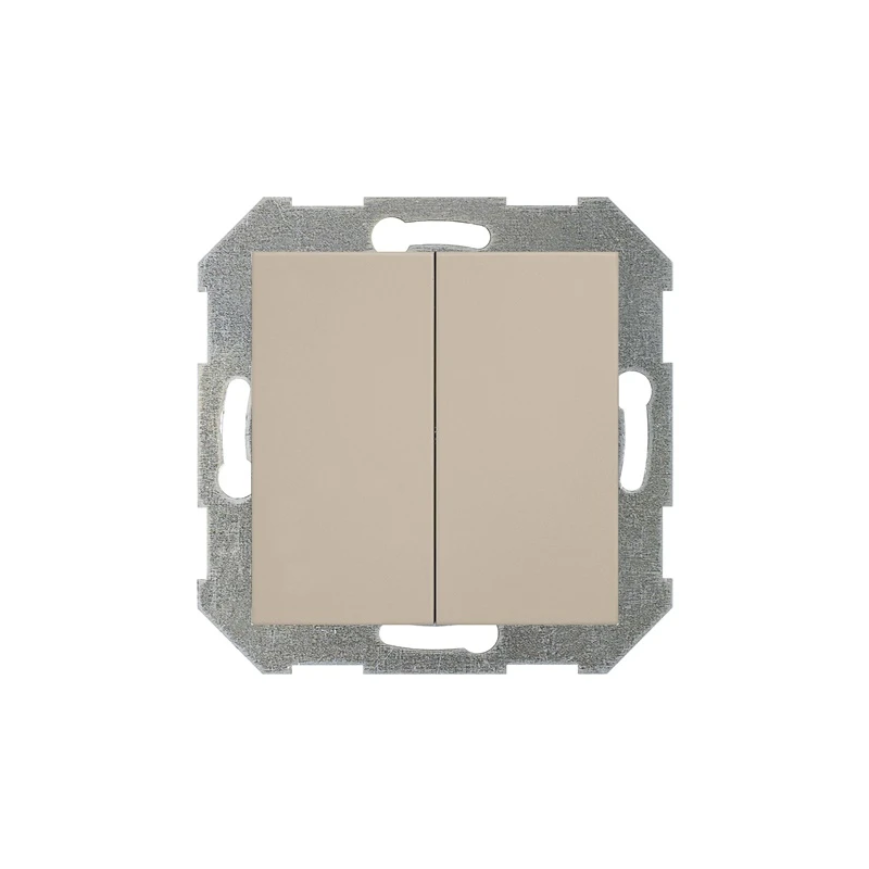 Slēdzis LIREGUS RETRO. 2 taustiņi. krēmkrāsas. IP44