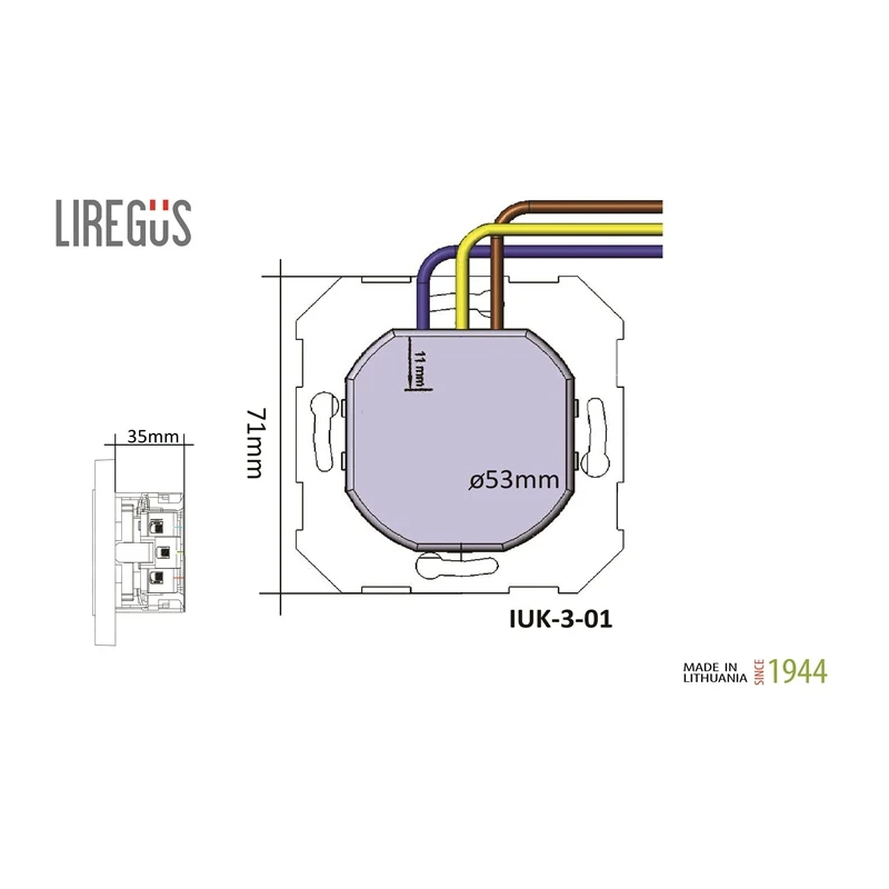 Kontaktdakša. USB A+C lādētājs Liregus Epsilon. smilšu