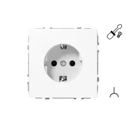 Розетка Liregus Modern IKL16-404-01.M-WM, c заземлением, бело-матовый