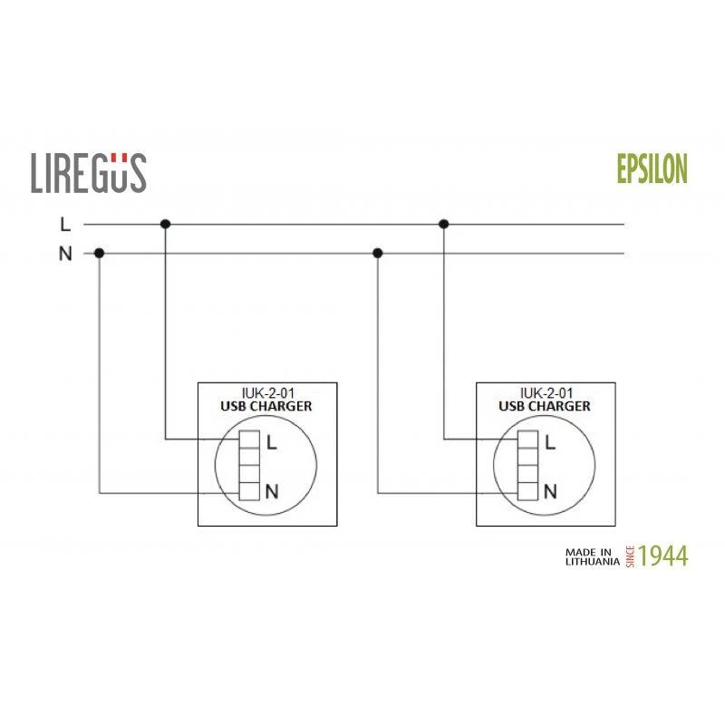 Usb lādētāja ligzda įuk-2-01 black