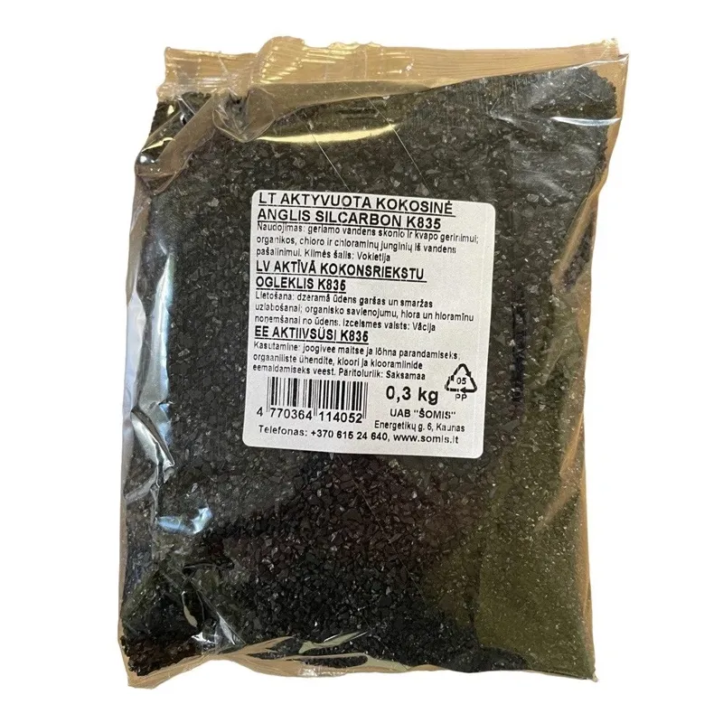 Aktivētās kokosriekstu ogles pildviela Šomis K835, 0.3 kg