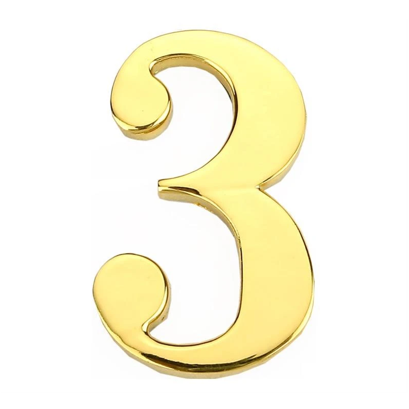 Durvju numurs 3 zelta krāsā 45 mm