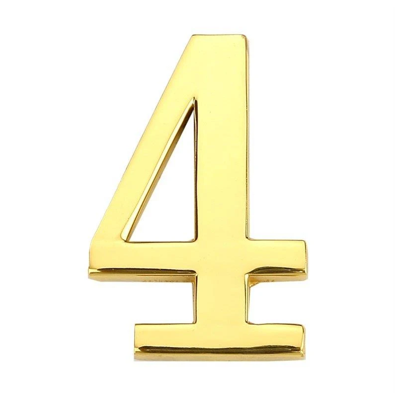 Durvju numurs 4 zelta krāsā 45 mm