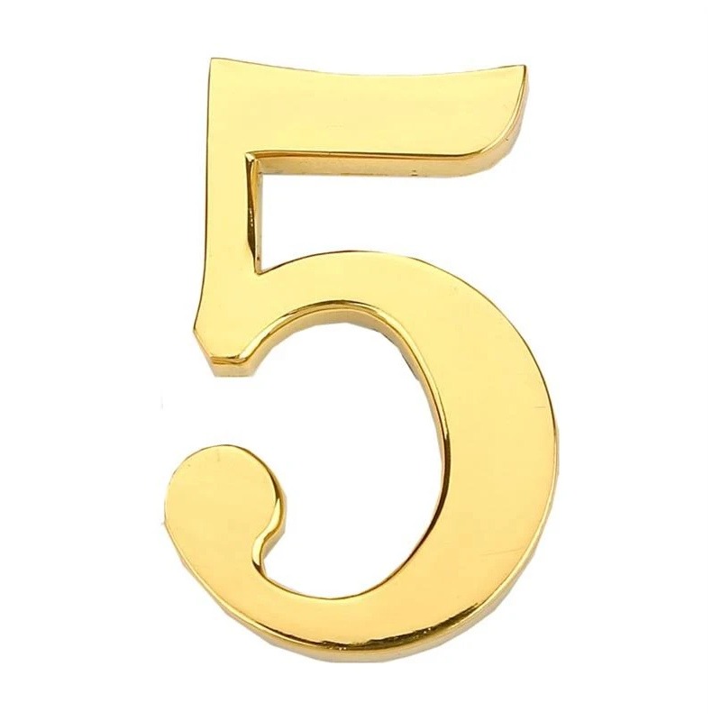 Durvju numurs 5 zelta krāsā 45 mm