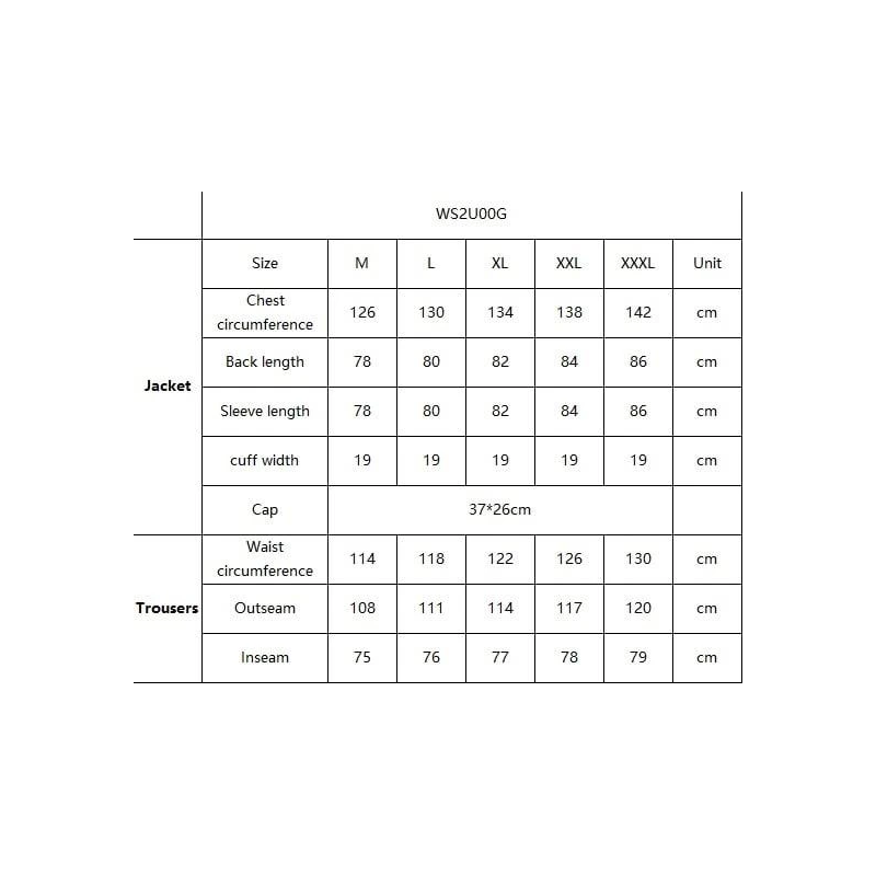 Apģērbu kompl.lietus ws2u00g-m