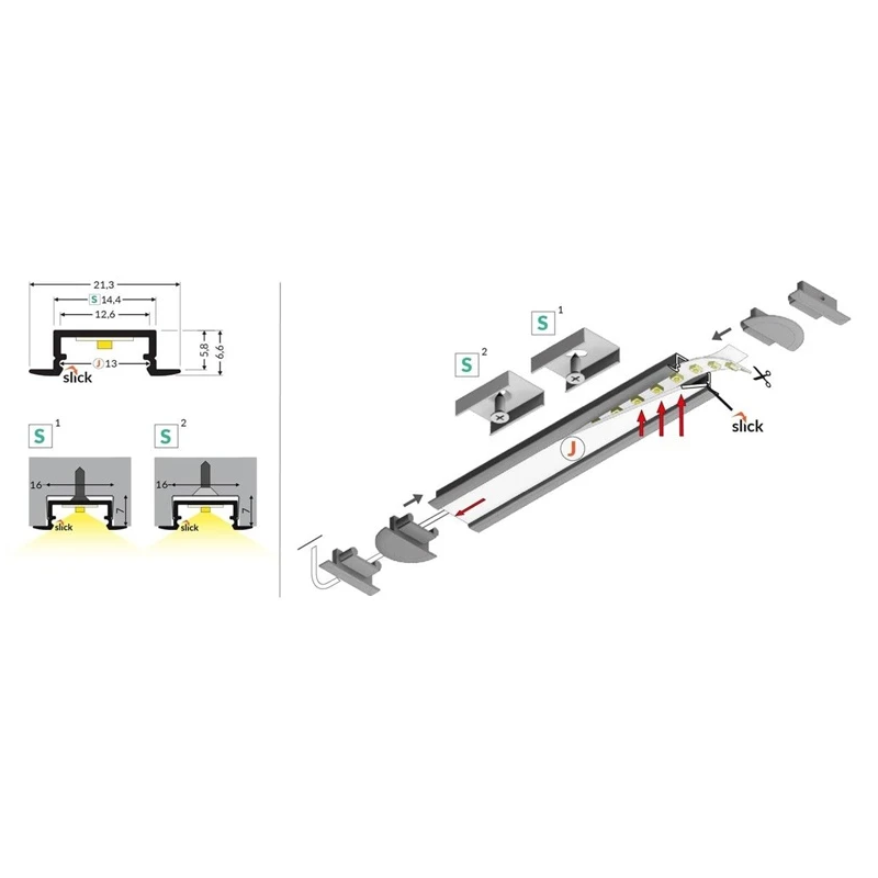 Profilu komplekt begtin12 2000mm balts