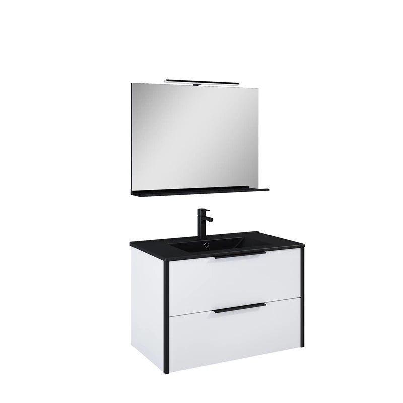 Vannas istabas skapītis ar izlietni un spoguli Aria balts 46×80×60