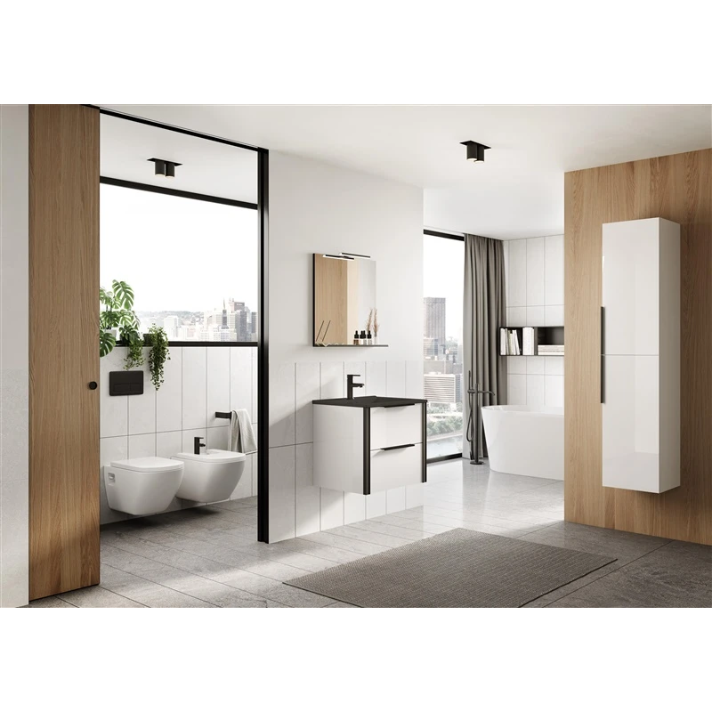 Vannas istabas skapītis ar izlietni un spoguli Aria balts 46×80×60