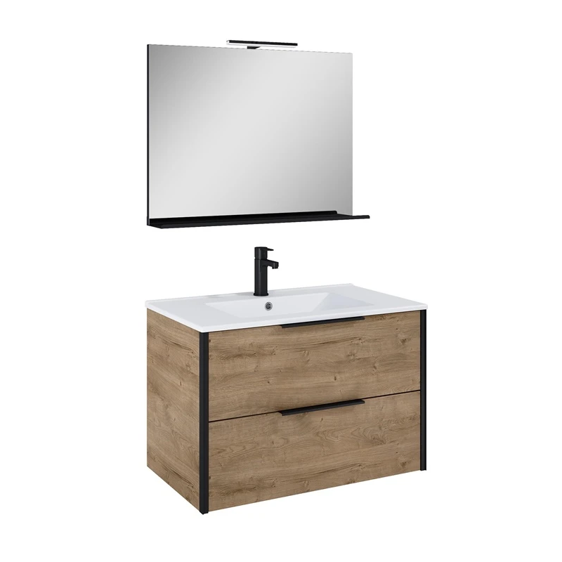 Vannas istabas skapītis ar izlietni un spoguli Aria koka 46×80×60