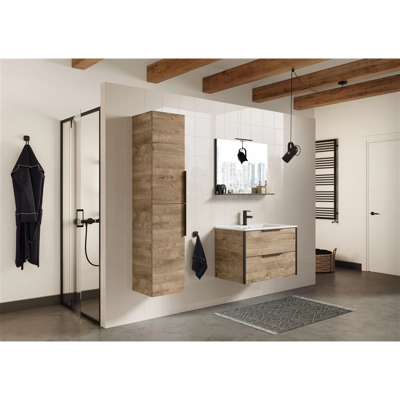 Vannas istabas skapītis ar izlietni un spoguli Aria koka 46×80×60