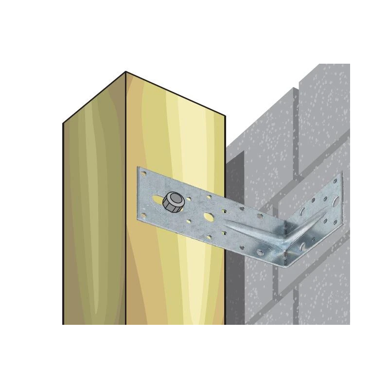 Stiprinājuma leņķis, fasādes, 190 x 90 x 65 x 2.5 mm