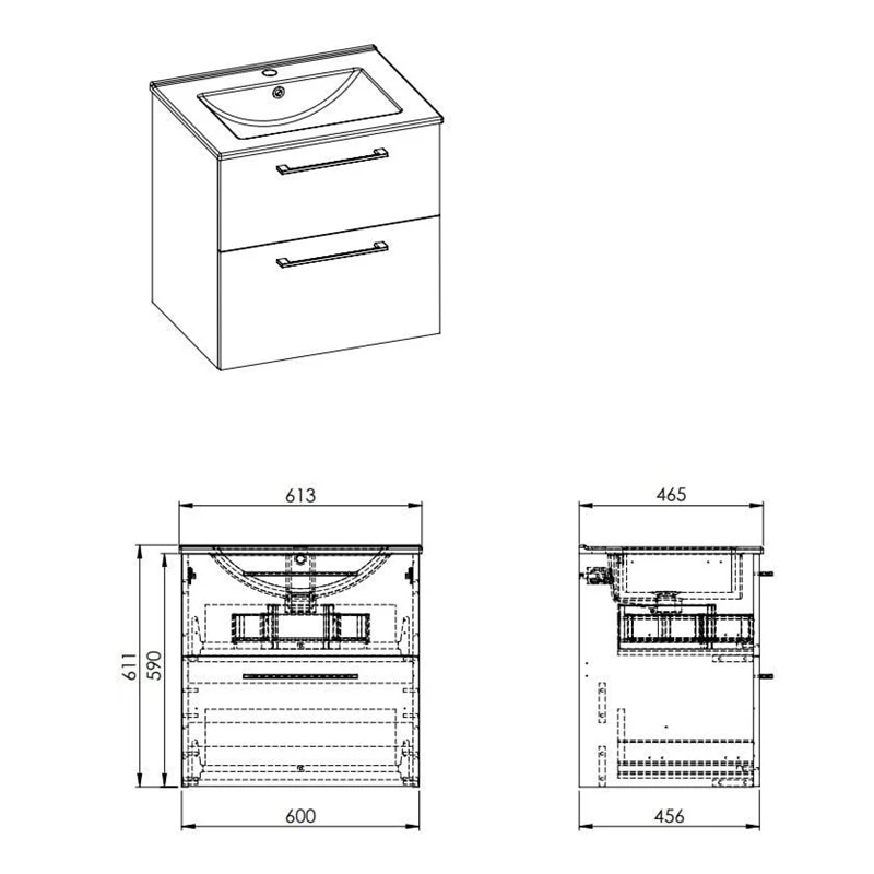Skapītis piek. ekoline 60 ar izl. balts