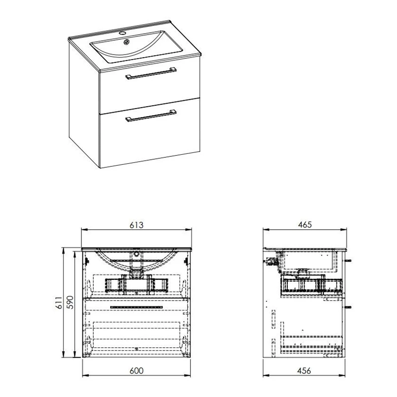 Skapītis piek. ekoline 60 ar izl. balts
