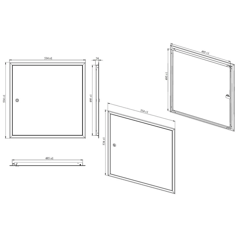 Durtiņas revīzijas 500x500 ar slēdzeni