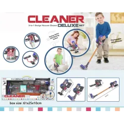 Namų ruošos žaislas, dulkių siurblys Lean Toys My Home 2in1, balta sp.-raudona sp.