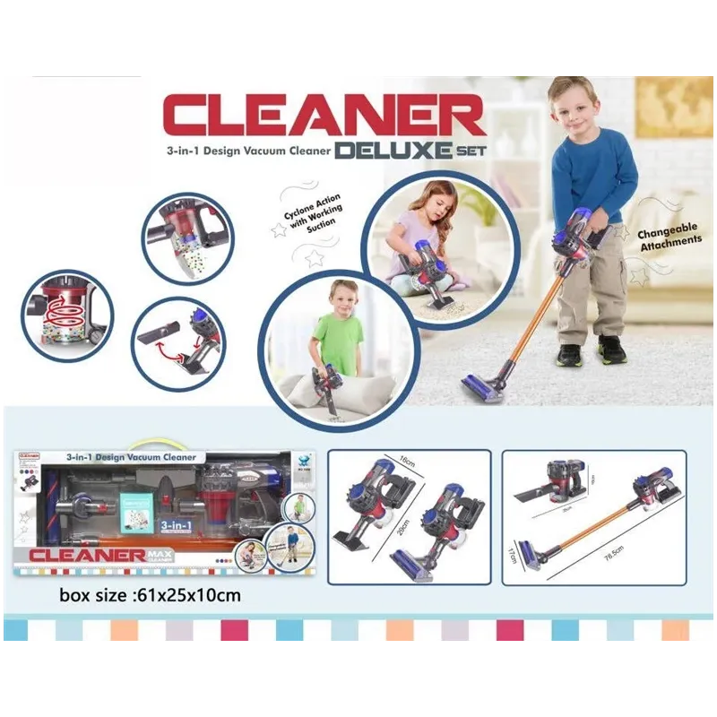 Namų ruošos žaislas, dulkių siurblys Lean Toys My Home 2in1, balta sp.-raudona sp.