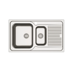 Izlietne nerūsējošā tērauda PL860x500x150 AS192 ar sifonu