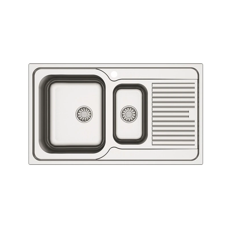 Izlietne nerūsējošā tērauda PL860x500x150 AS192 ar sifonu